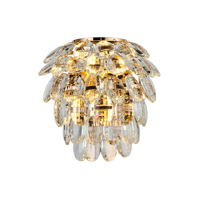 Coniston IP Wall Lamp, 2 Light G9, IP44, French Gold/Crystal - image 1