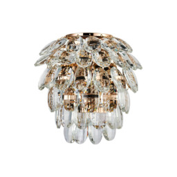Coniston IP Wall Lamp, 2 Light G9, IP44, French Gold/Crystal - thumbnail 3