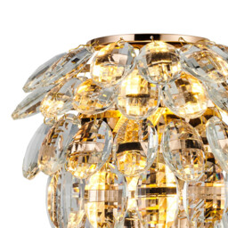 Coniston IP Wall Lamp, 2 Light G9, IP44, French Gold/Crystal - thumbnail 5