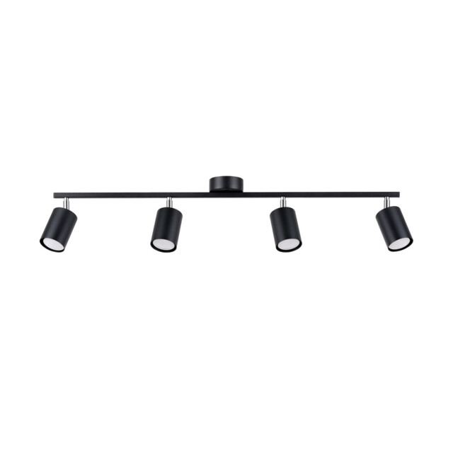 Lemmi Modern Ceiling Spotlight Bar Black 4x GU10 - image 1