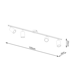 Lemmi Modern Ceiling Spotlight Bar Black 4x GU10 - thumbnail 5