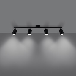Lemmi Modern Ceiling Spotlight Bar Black 4x GU10 - thumbnail 3
