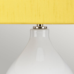 Isla Table Lamp with Round Tapered Shade, Polished Nickel, White, Yellow - thumbnail 3