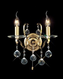 Zinta Wall Lamp Switched 2 Light French Gold, Crystal - thumbnail 2