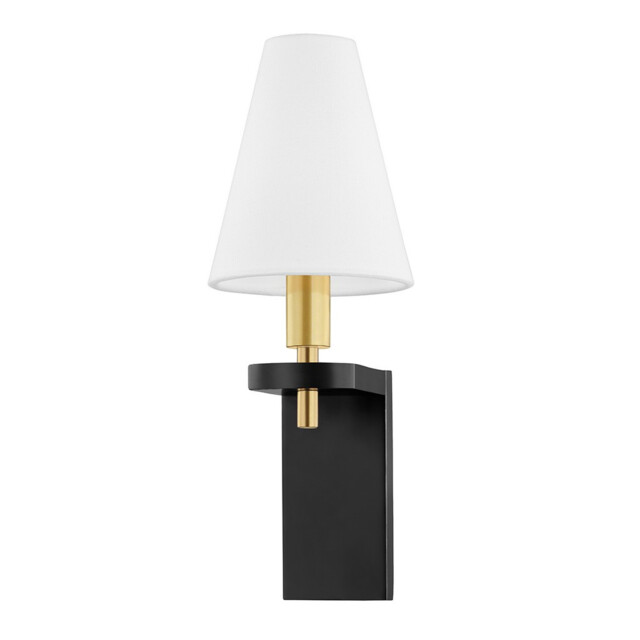 Dooley 1 Light Wall Sconce Aged Brass, Linen, 2700K