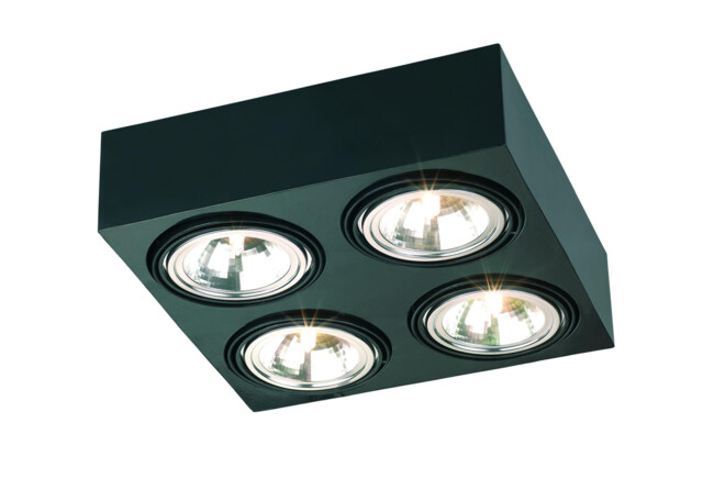 Rodos Quad Surface Mounted Downlight Black Structure - image 1