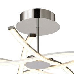 Aire Semi Flush, 42W LED, 3000K, 3700lm, Silver/Frosted Acrylic/Polished Chrome, 3yrs Warranty - thumbnail 3
