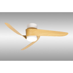 Groenland S 100cm 24W LED Dimmable Ceiling Light With 30W DC Fan, 2700-5000K Remote Control, 2640lm, White/Wood - thumbnail 2