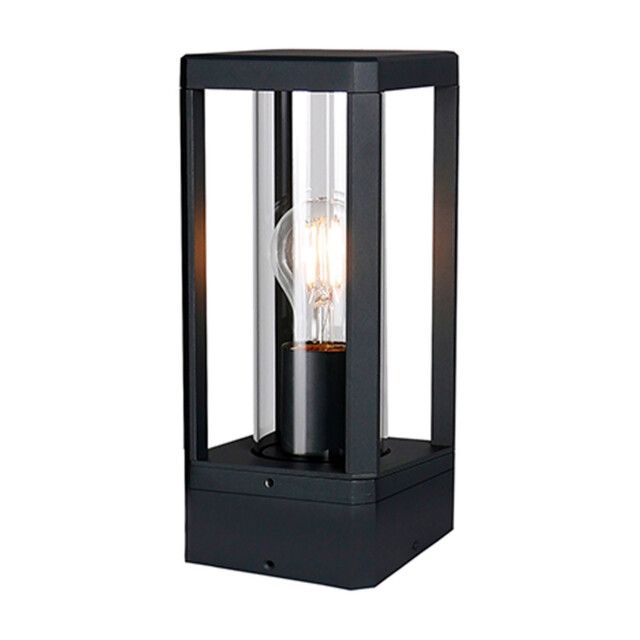 Nevada Pedestal Lamp, 1 x E27, IP65, Matt Black, 2yrs Warranty - image 1
