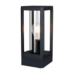 Nevada Pedestal Lamp, 1 x E27, IP65, Matt Black, 2yrs Warranty - thumbnail 1