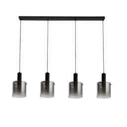 Sweden 4 Light Bar Pendant Black, Smoked Ombre Glass - thumbnail 2