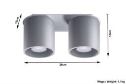 Orbis 2 Light Suface Mounted Downlight Grey, GU10 - thumbnail 5