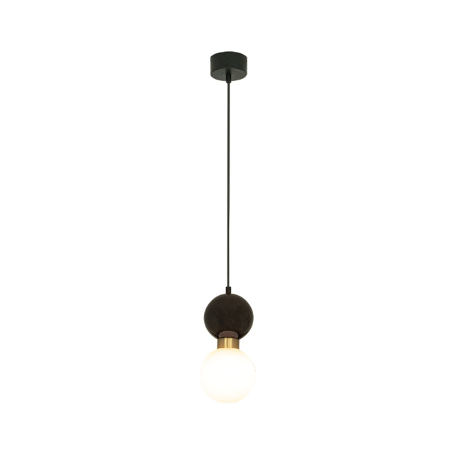 Galara Globe Slim Pendant Ceiling Light Sandy Black-Brass-Black Marble 1XG9 - image 1