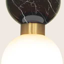 Galara Globe Slim Pendant Ceiling Light Sandy Black-Brass-Black Marble 1XG9 - thumbnail 5