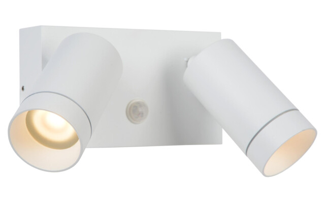 Taylor Modern Wall Spotlight Outdoor, PIR Sensor - 2xGU10 - IP54 - White - image 1