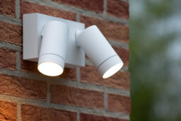 Taylor Modern Wall Spotlight Outdoor, PIR Sensor - 2xGU10 - IP54 - White - thumbnail 5