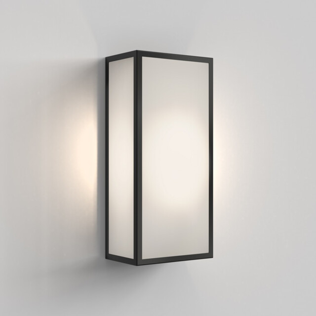 Messina Outdoor LED Wall Lantern Textured Black Frosted IP44, E27 - image 1