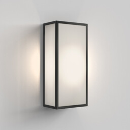 Messina Outdoor LED Wall Lantern Textured Black Frosted IP44, E27 - thumbnail 1