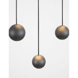 Nocci 10 Light Integrated LED Pendant Ceiling Light Black Aluminium Black Fabric Wire LED 10x4.5W 1860Lm 3000K - thumbnail 3
