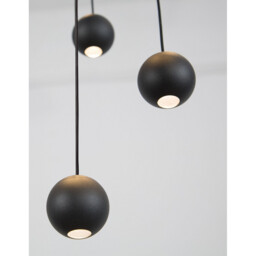 Nocci 10 Light Integrated LED Pendant Ceiling Light Black Aluminium Black Fabric Wire LED 10x4.5W 1860Lm 3000K - thumbnail 5