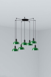 Tatawin Small Cluster Pendant Ceiling Light Black, Gloss Green 7x E27