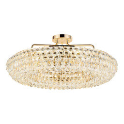 Coniston 80cm Semi Flush Ring Ceiling, 8 Light E14, French Gold/Crystal Item Weight: 20kg - thumbnail 1