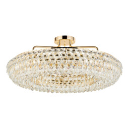 Coniston 80cm Semi Flush Ring Ceiling, 8 Light E14, French Gold/Crystal Item Weight: 20kg - thumbnail 5