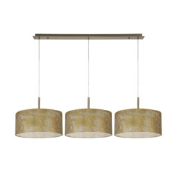 Baymont Antique Brass 3 Light E27 Linear Pendant With 40cm x 18cm Gold Leaf Shade 3m - thumbnail 5