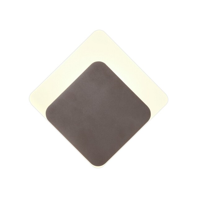 Altona Magnetic Base Wall Lamp, 12W LED 3000K 498lm, 15, 19cm Diamond Bottom Offset, Coffee, Acrylic Frosted Diffuser - image 1