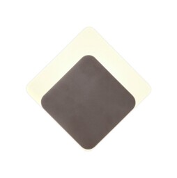 Altona Magnetic Base Wall Lamp, 12W LED 3000K 498lm, 15, 19cm Diamond Bottom Offset, Coffee, Acrylic Frosted Diffuser