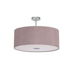 Baymont Polished Chrome E27 Semi Flush With 60cm x 22cm Dual Faux Silk Shade, Taupe/Halo Gold - thumbnail 5