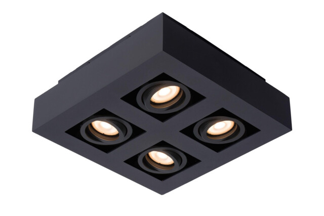 Xirax Modern Ceiling Spotlight - LED Dim to warm - GU10 - 4x5W 2200K/3000K - Black - image 1