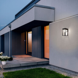 Bow LED Outdoor Wall Lantern Urban grey, Opal, Warm-White 3000K, IP44 - thumbnail 3
