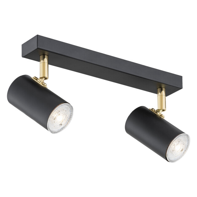 Lagos Twin Ceiling Spotlight Black Structure, Brass Elements - image 1