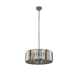 Chapeau 4 Light Chrome Pendant / Semi Flush, Amber, Smoke And Clear Glass Crystals - thumbnail 2