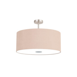 Baymont Satin Nickel 5 Light E27 Semi Flush Fixture With 60cm x 22cm Dual Faux Silk Shade, Antique Gold/Ruby - thumbnail 5