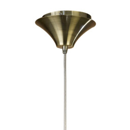 Tiffany Pendant 1+1 Light E27+G9, Antique Brass With Cream Shade & Clear Crystal - thumbnail 3