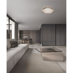 Ormi 45cm Flush Ceiling Light Champagne Brown Triac Dimmable LED 38W 2713lm 2700-3000-4000K CCT - thumbnail 2