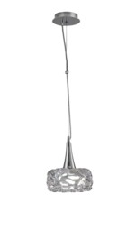 O2 Ceiling Pendant 1 Light E27 Large, Polished Chrome - thumbnail 1