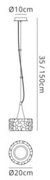 O2 Ceiling Pendant 1 Light E27 Large, Polished Chrome - thumbnail 2