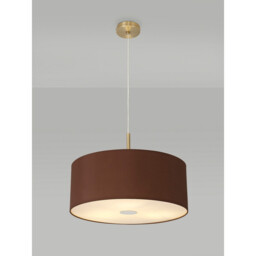 Baymont Antique Brass 3 Light E27 Single Pendant With 50cm x 20cm Dual Faux Silk Shade, Raw Cocoa/Grecian Bronze - thumbnail 2