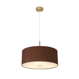 Baymont Antique Brass 3 Light E27 Single Pendant With 50cm x 20cm Dual Faux Silk Shade, Raw Cocoa/Grecian Bronze - thumbnail 5