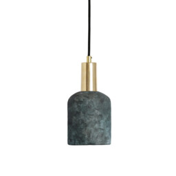Osier Pendant Blue Earth, Polished Brass