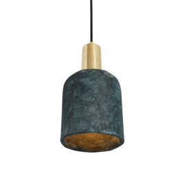 Osier Pendant Blue Earth, Polished Brass - thumbnail 2