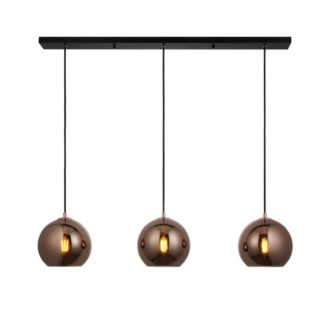 Boli 3 Light Triple Ceiling Pendant Copper Mirrored Glass - image 1