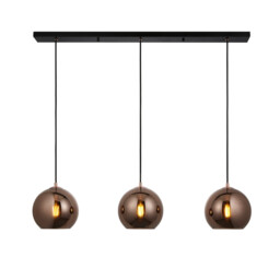 Boli 3 Light Triple Ceiling Pendant Copper Mirrored Glass
