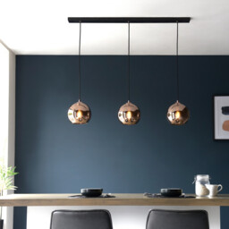 Boli 3 Light Triple Ceiling Pendant Copper Mirrored Glass - thumbnail 3