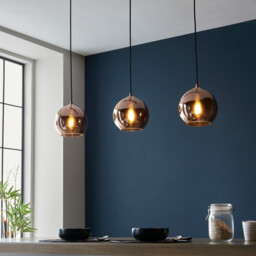 Boli 3 Light Triple Ceiling Pendant Copper Mirrored Glass - thumbnail 5