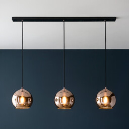Boli 3 Light Triple Ceiling Pendant Copper Mirrored Glass - thumbnail 2