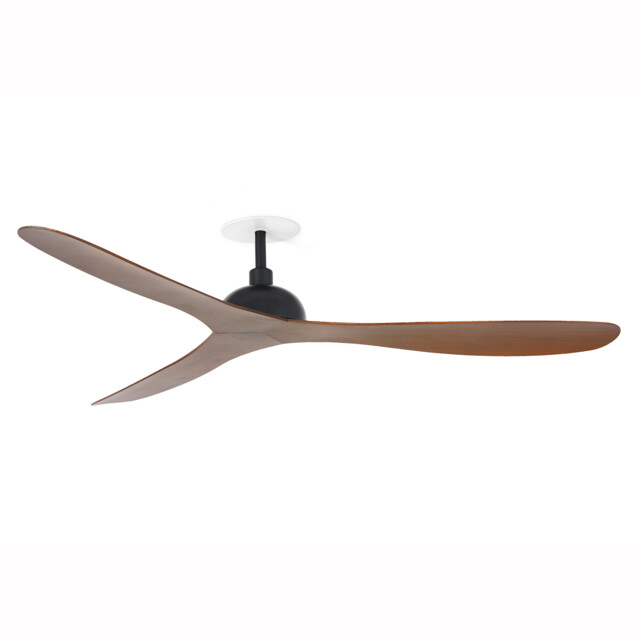 Gotland Recessed 132cm Ceiling Fan Matt Black, Walnut Blades